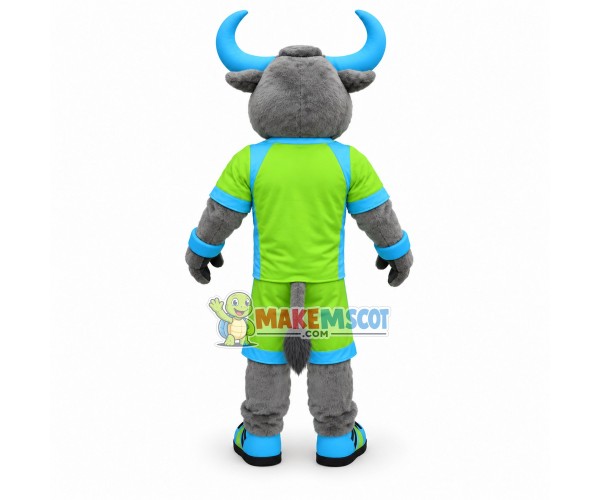 Sport Gray Bull Mascot Costume 