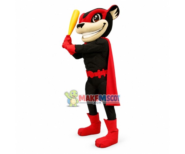 Nutzy the Flying Squirrel With Baseball Bat Mascot Costume Nutzy the Flying Squirrel With Baseball Bat Mascot Costume