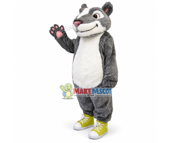 Real-life Grey Hamster Mascot Costume 