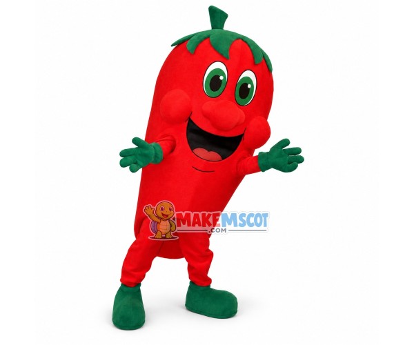 Deluxe Laughing Cartoon Fresh Chili Pepper Mascot Adult Costume 