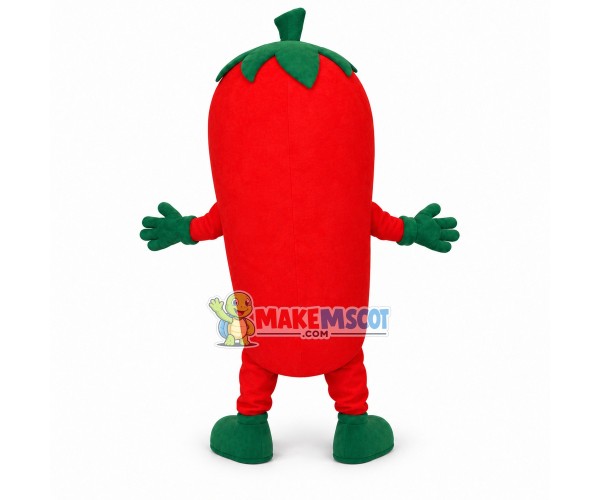 Deluxe Laughing Cartoon Fresh Chili Pepper Mascot Adult Costume Deluxe Laughing Cartoon Fresh Chili Pepper Mascot Adult Costume