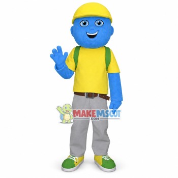 Blue Schoolboy Mascot Costume 