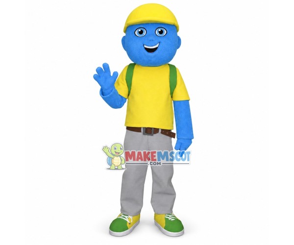 Blue Schoolboy Mascot Costume 