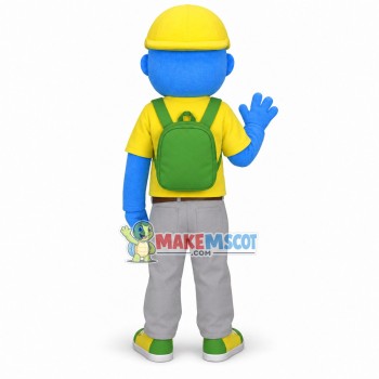 Blue Schoolboy Mascot Costume 