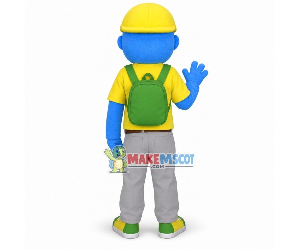 Blue Schoolboy Mascot Costume 
