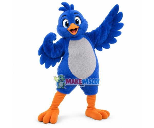 Blue Roadrunner Mascot Costume Blue Roadrunner Mascot Costume