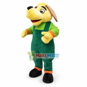 Adult Cartoon Yellow Dog Mascot Costume Fancy Dress Outfit 