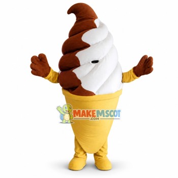 Deluxe Chocolate & Vanilla Swirl Ice Cream Cone Mascot Costume Deluxe Chocolate & Vanilla Swirl Ice Cream Cone Mascot Costume