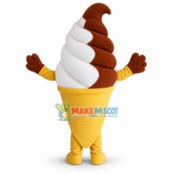 Deluxe Chocolate & Vanilla Swirl Ice Cream Cone Mascot Costume Deluxe Chocolate & Vanilla Swirl Ice Cream Cone Mascot Costume