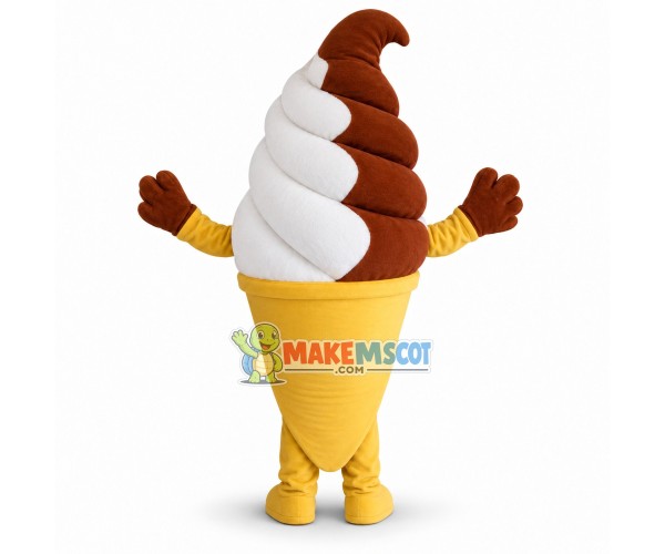 Deluxe Chocolate & Vanilla Swirl Ice Cream Cone Mascot Costume Deluxe Chocolate & Vanilla Swirl Ice Cream Cone Mascot Costume