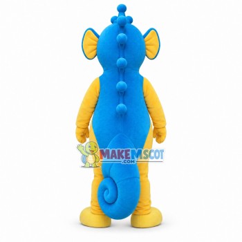 Huge Cartoon Blue & Yellow Seahorse Mascot Costume For Adult Huge Cartoon Blue & Yellow Seahorse Mascot Costume For Adult