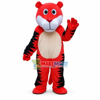 Simple Style Red Tiger Mascot Costume 