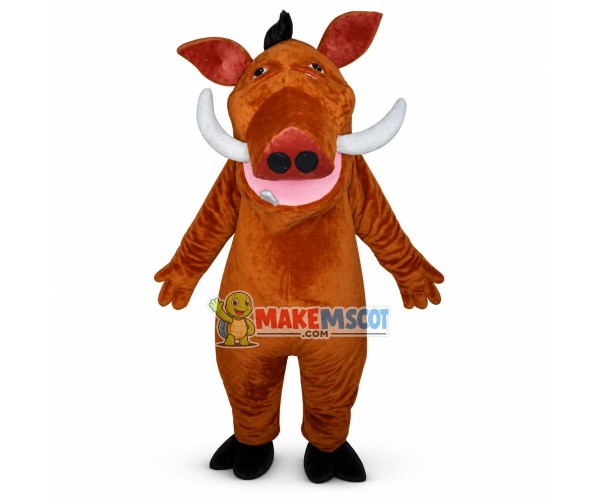 Gluttonous Pumbaa the Warthog Mascot Cartoon Costume Gluttonous Pumbaa the Warthog Mascot Cartoon Costume
