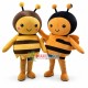 Adult Size Cartoon Yellow Honeybee & Orange Honeybee Mascot Costume Adult Size Cartoon Yellow Honeybee & Orange Honeybee Mascot Costume