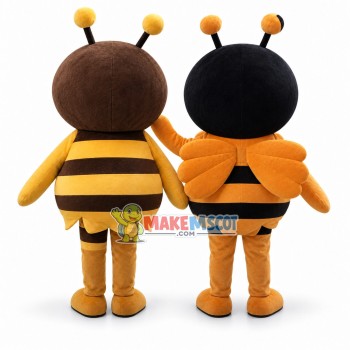 Adult Size Cartoon Yellow Honeybee & Orange Honeybee Mascot Costume Adult Size Cartoon Yellow Honeybee & Orange Honeybee Mascot Costume