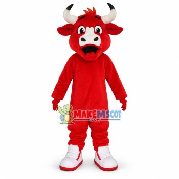 Lovely Red Bull Mascot Costume	