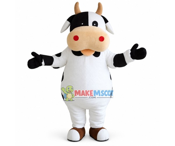 Cute Fat Dairy Cow Mascot Cartoon Costume Cute Fat Dairy Cow Mascot Cartoon Costume