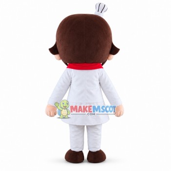 Optimistic Girl Chef Mascot Costume Optimistic Girl Chef Mascot Costume