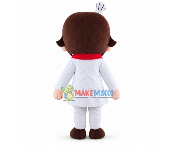 Optimistic Girl Chef Mascot Costume Optimistic Girl Chef Mascot Costume