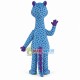 Purple Spotted Blue Dinosaur With Bow Tie Mascot Costume	
