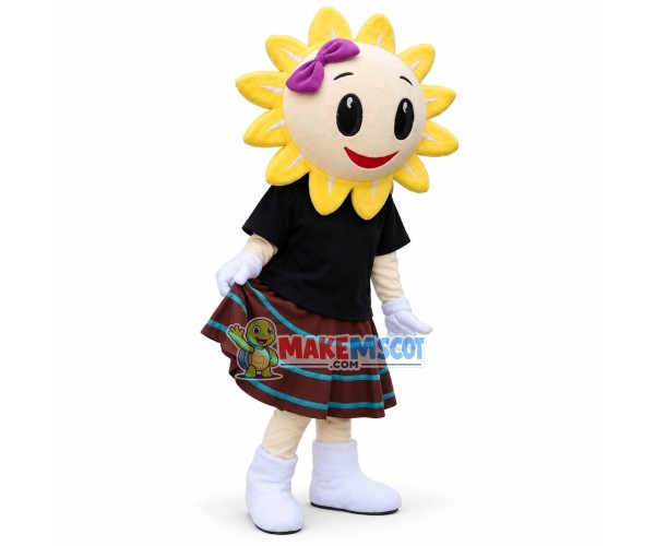 Beautiful Sun Girl Mascot Cartoon Costume Beautiful Sun Girl Mascot Cartoon Costume