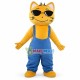 Cool Wounded Yellow Cat Mascot Cartoon Costume 