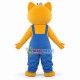 Cool Wounded Yellow Cat Mascot Cartoon Costume 