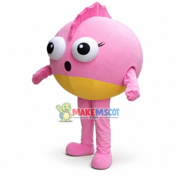 Deluxe Pink Puffer Fish Mascot Cartoon Costume