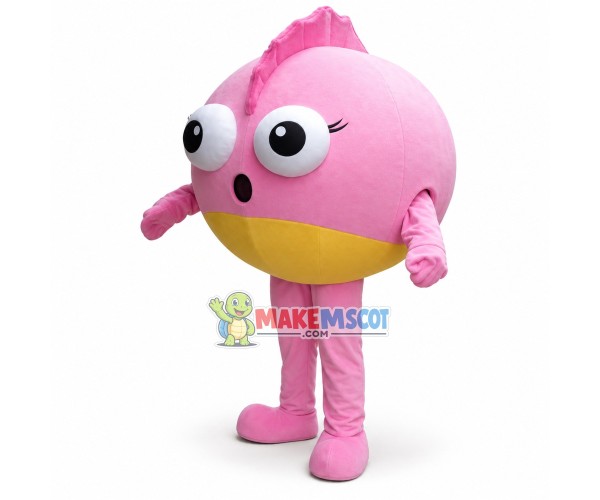 Deluxe Pink Puffer Fish Mascot Cartoon Costume