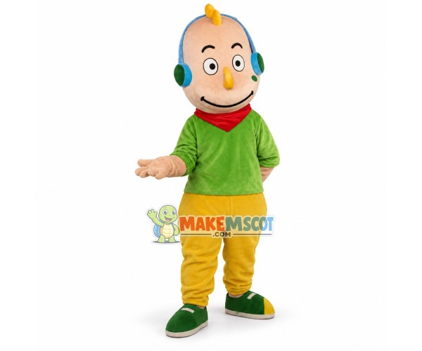 Music Boy Mascot Cartoon Costume