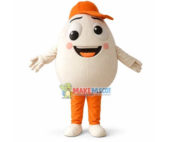 Mischievous Egg Boy In Cap Mascot Costume