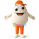 Mischievous Egg Boy In Cap Mascot Costume