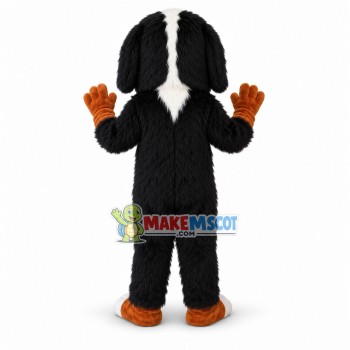 Lovely Bernese Mountain Dog With Yellow Tongue Mascot Costume Lovely Bernese Mountain Dog With Yellow Tongue Mascot Costume