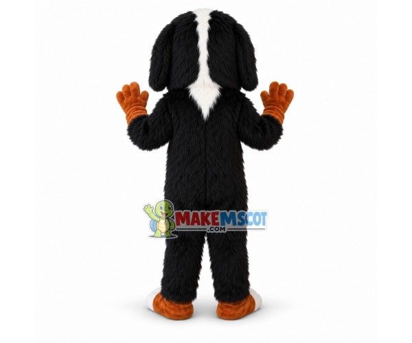 Lovely Bernese Mountain Dog With Yellow Tongue Mascot Costume Lovely Bernese Mountain Dog With Yellow Tongue Mascot Costume