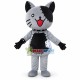 Smiling Cartoon Beggar Cat Mascot Costume Smiling Cartoon Beggar Cat Mascot Costume