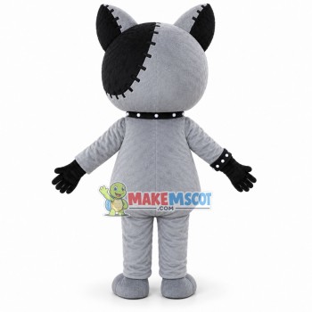 Smiling Cartoon Beggar Cat Mascot Costume Smiling Cartoon Beggar Cat Mascot Costume