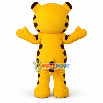 Smiling Cartoon Yellow Tiger Mascot Costume Smiling Cartoon Yellow Tiger Mascot Costume