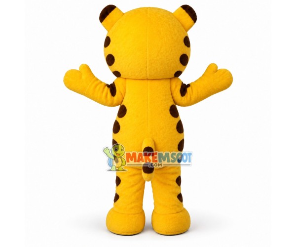 Smiling Cartoon Yellow Tiger Mascot Costume Smiling Cartoon Yellow Tiger Mascot Costume