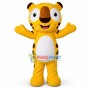 Smiling Cartoon Yellow Tiger Mascot Costume 