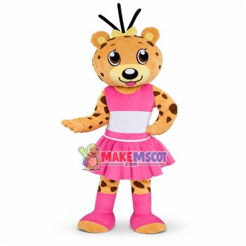Lovely Cheerleader Leopard Mascot Costume Lovely Cheerleader Leopard Mascot Costume