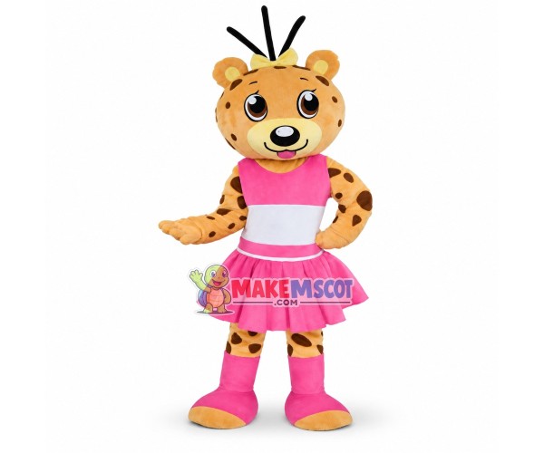 Lovely Cheerleader Leopard Mascot Costume Lovely Cheerleader Leopard Mascot Costume