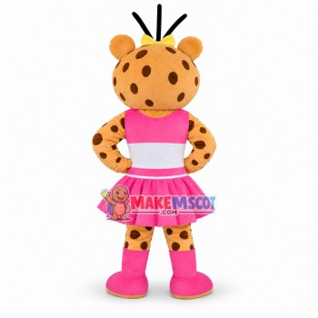 Lovely Cheerleader Leopard Mascot Costume Lovely Cheerleader Leopard Mascot Costume