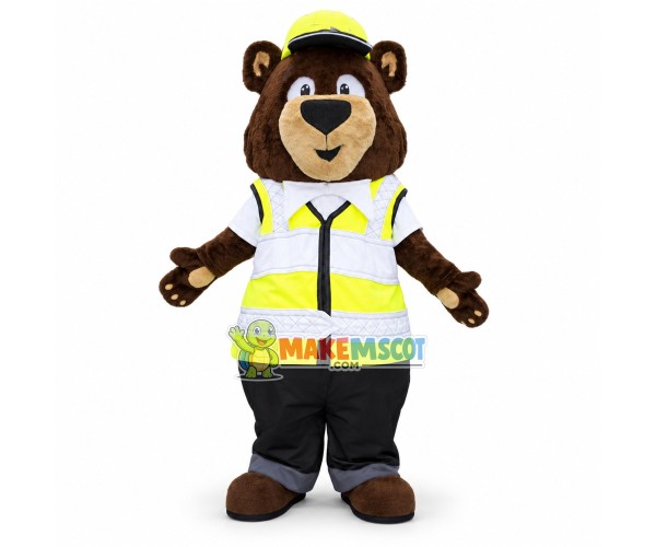 Carl the Safety Bear Mascot Costume Carl the Safety Bear Mascot Costume