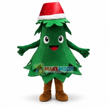 Deluxe Cartoon Christmas Tree In Christmas Hat Lightweight Mascot Costume Deluxe Cartoon Christmas Tree In Christmas Hat Lightweight Mascot Costume