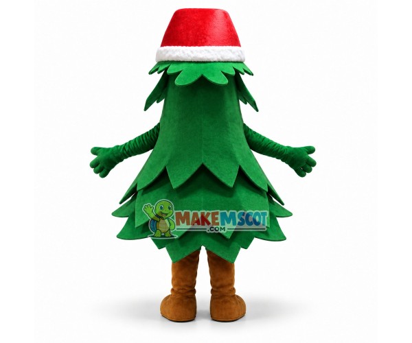 Deluxe Cartoon Christmas Tree In Christmas Hat Lightweight Mascot Costume Deluxe Cartoon Christmas Tree In Christmas Hat Lightweight Mascot Costume