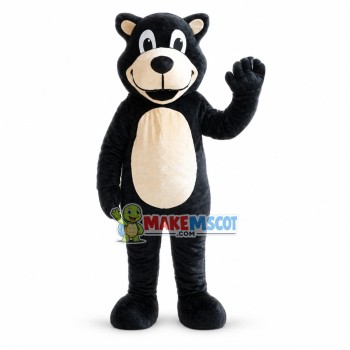 Adult Cartoon Black Bear Mascot Costume  