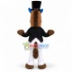 Gentleman White Hippopotamus Mascot Costume Gentleman White Hippopotamus Mascot Costume
