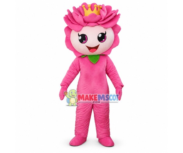 Cartoon Pink Peony Girl Mascot Costume Cartoon Pink Peony Girl Mascot Costume