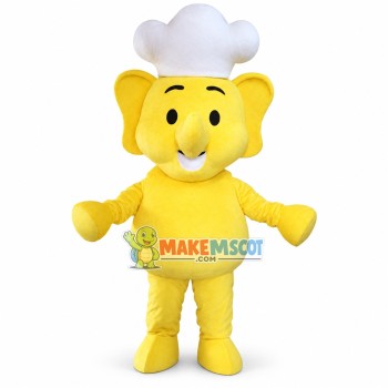 Chef Yellow Elephant Lightweight Mascot Costume Chef Yellow Elephant Lightweight Mascot Costume