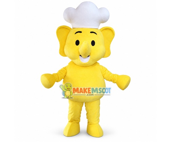 Chef Yellow Elephant Lightweight Mascot Costume Chef Yellow Elephant Lightweight Mascot Costume